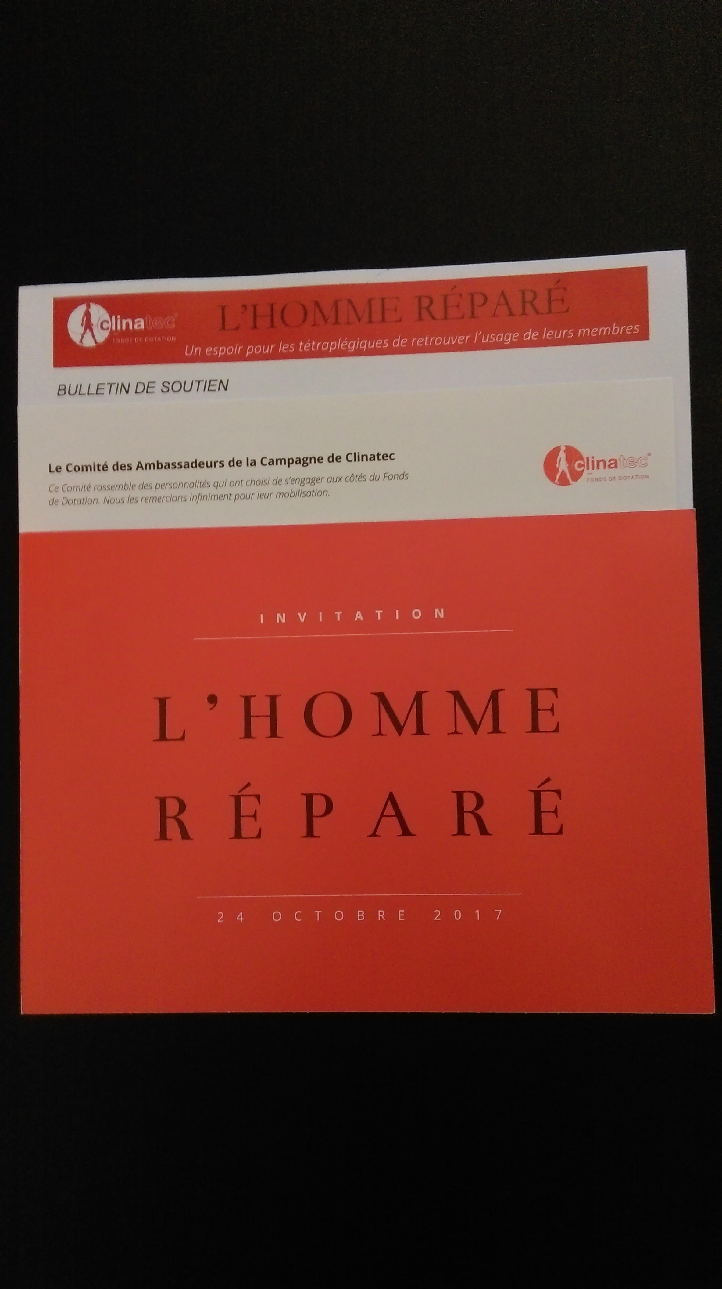 Clinatec慈善募款晚餐會邀請函