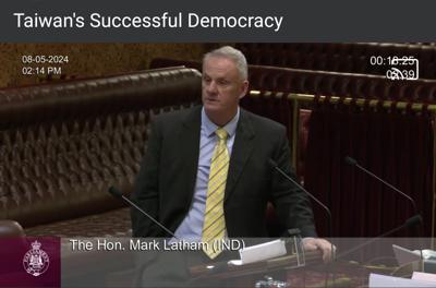The Hon. Mark Latham MLC of NSW Parliament delivered a speech about Taiwan's successful democracy