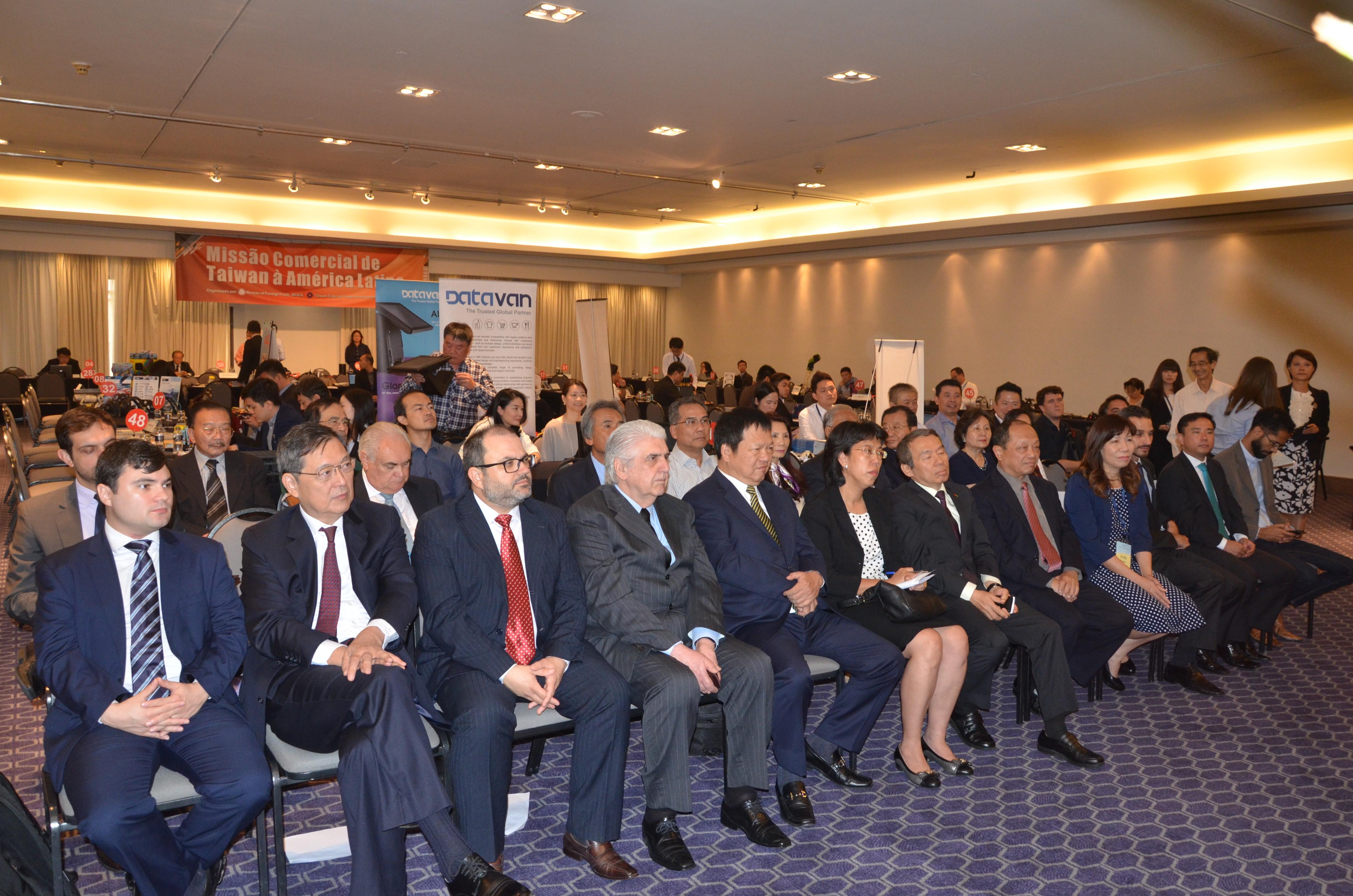 Cerimônia de abertura do Encontro de Negócios com fornecedores de Taiwan. O evento foi realizado em 22 de março de 2018 em São Paulo. 