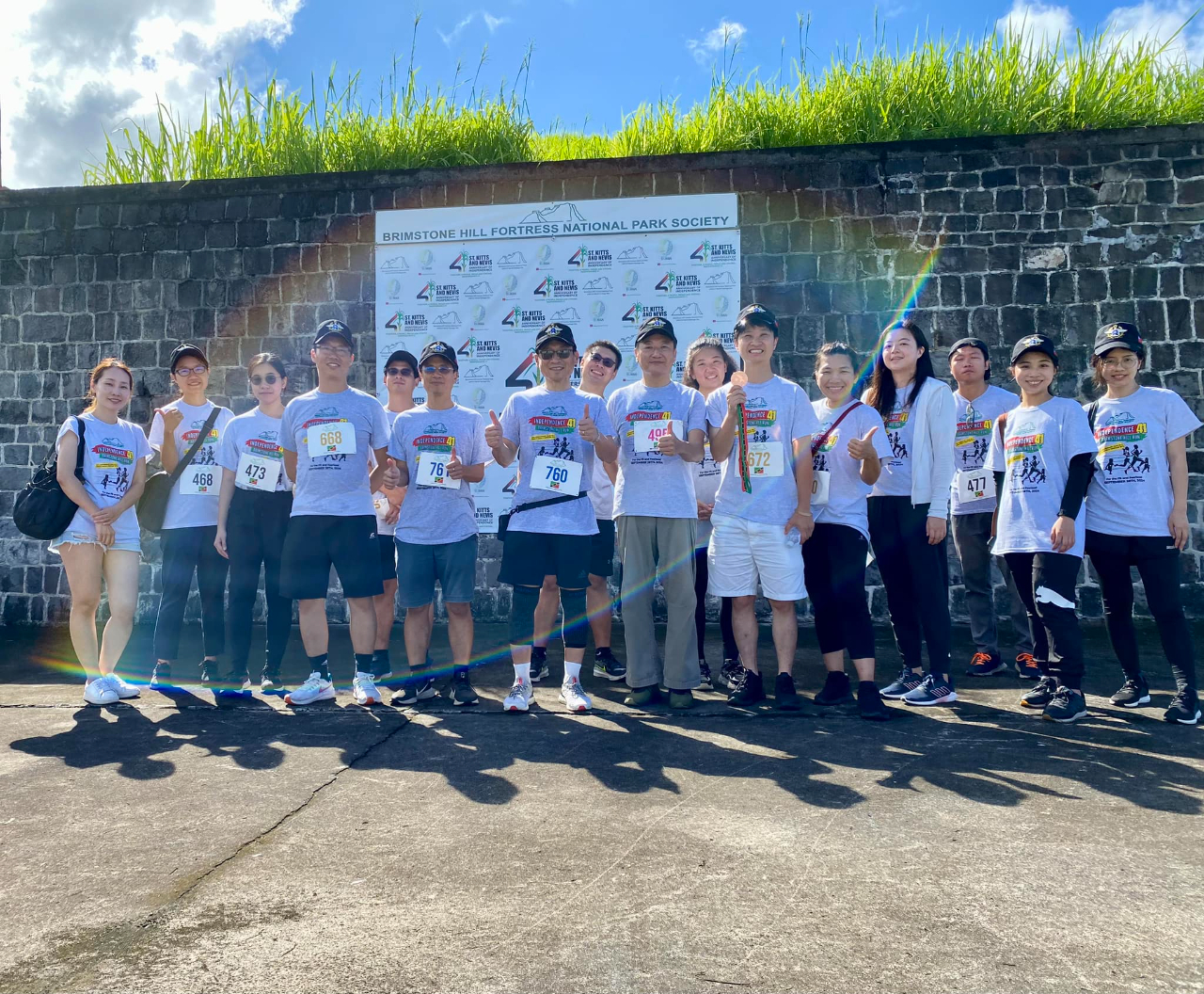 2024.9.28 Amb. Lin, Embassy staffers, Technical Mission members and TaiwanICDF volunteers took part in the Independence 41 Brimstone Hill Run for the Fit and Fearless.