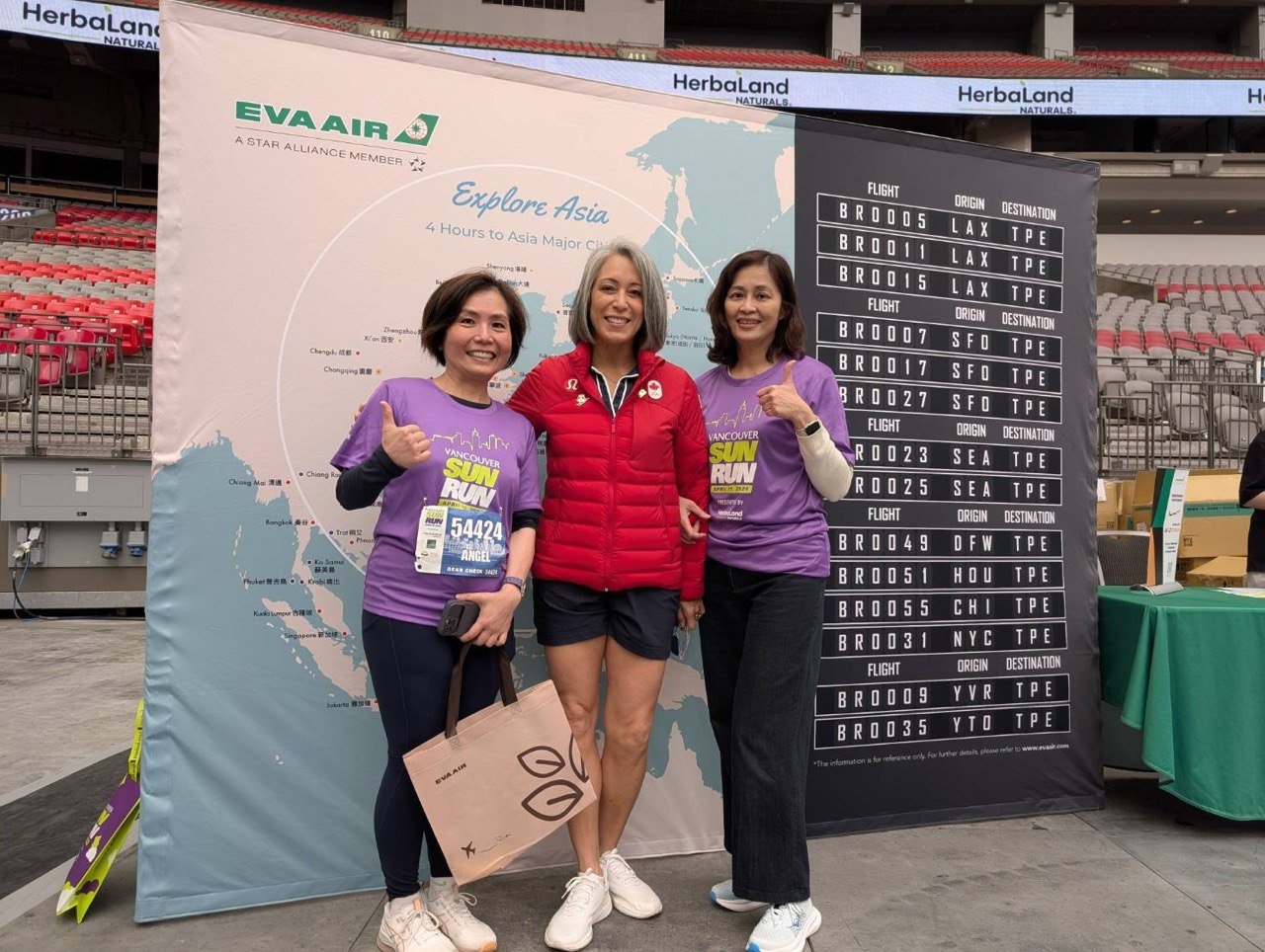 TECO Director General Angel Liu, Richmond City Councillor Alexa Loo and Eva Airways Vancouver Branch General Manager Cotrina Yeh