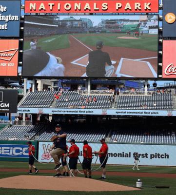 2024.06.15 Amb.Alexander Yui throws the first pitch at Washington Nationals’ game