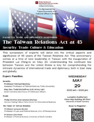 Taiwan Symposium: The 45th anniversary of the Taiwan Relations Act